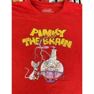 Pinky and The Brain T-Shirt – Men’s XL – Red – Classic Cartoon Graphic Tee